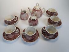 Madison Bay Company Miniature Child's Tea Service Set for 6 Red Transferware picture