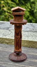 ANTIQUE OLD VINTAGE FRENCH? HAND CARVED WOOD NEEDLE CASE MINIATURE BIRDHOUSE picture