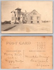 San Jacinto CA Real Photo Postcard Mission Revival Building RPPC c1910s picture