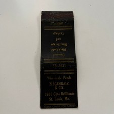 Ziegenbalg & Co 3865 Cote Brilliante St Louis MO Vintage Matchbook Cover SMB19-5 picture
