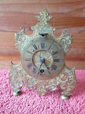 Antique Brass Aberts Hanser hand etched ornate vintage Desk mechanical clock picture