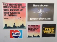 5 Anti-War Bumper Stickers ANTI Military Industrial Complex New World Order  picture