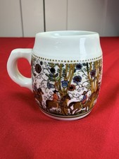 Vtg Kurt Hammer West Germany Mini Porcelain Mug Horse Rider Folk Art 2.25” picture