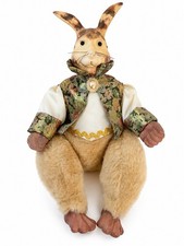 Vintage ANCO Heritage Court Bunny Rabbit Porcelain Head Hands Feet Plush Doll picture