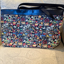 Nicole Miller Disney Mickey Mouse Print Large Multicolor/Black Shoulder Tote Bag picture