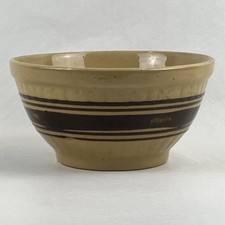Antique Yellow Ware Brown Multi Stripe and Band 7