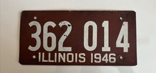 1946 Illinois Fiberboard License Plate Vintage Auto picture