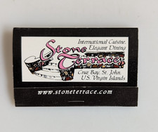 Vintage Stone Terrace Cruz Bay St. John U.S. Virgin Islands Matchbook Unstruck picture