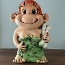 Vintage CAVEWOMAN Ceramic Bank Figurine Kitsch Ceramaster 7