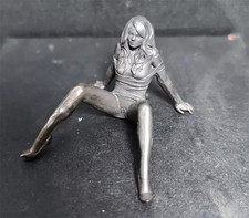Black Solid Bronze Nude Temptation Girl Collectable Art Antique Body Statue picture
