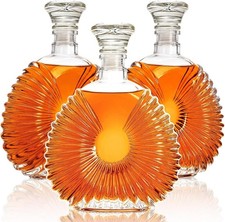 3 Pack Glass Whiskey Decanter with Airtight Stopper, 25 Oz Crystal Liquor Decant picture