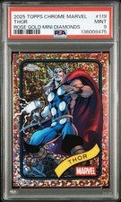 2025 Marvel Topps Chrome Thor #/40 Rose Gold Mini-Diamonds Refractor #119 PSA 9 picture