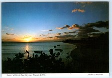 Sunset at Coral Bay - Cayman Islands British West Indies 4x6 Postcard picture