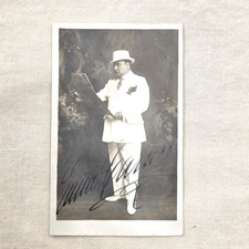 Enrico Caruso Signed Real Photo Post Card Autograph RPPC White Suit Early 1900s picture
