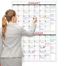 Large Dry Erase Calendar 2 Month Undated 38x28 Inch Laminated for Office picture