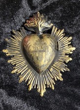 Old-style ex-voto  in the shape of the Sacred Heart of Mary 4 in × 5 in. picture