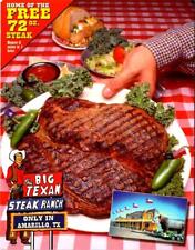 Amarillo, TX Texas  BIG TEXAN STEAK RANCH RESTAURANT  72oz Dinner  4X6 Postcard picture