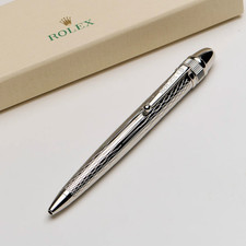 ROLEX VINTAGE-STYLE PALLADIUM-FINISH BALLPOINT PEN, NEW BOXED, AD VIP GIFT picture
