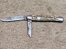 Vintage Imperial Prov RI USA Stag Handle 2 Blade Folding Pocket Knife  #46 picture