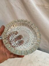 Vintage Crystal Clear Heavy Cut Glass 6.5” Ashtray Mid Century Retro Mid Century picture