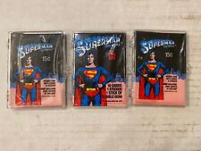 1978 SUPERMAN THE MOVIE 3 BLACK UNOPENED WAX PACKS : Each In Snap Case Bx33 picture