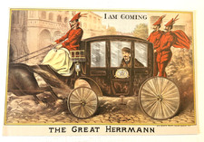 Alexander Herrmann Magic History Book Page Cutout 4x6 Devil Litho Art Ephemera picture