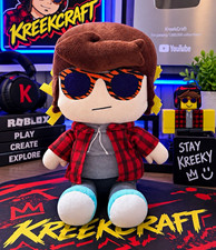 KreekCraft Plush YouTuber Roblox Gamer Doll Red Plaid Sunglasses Shield Swords picture