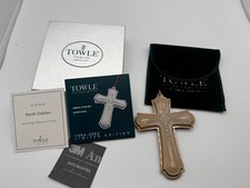 2002 Towle Sterling Silver Cross Ornament 9th Edition 1994-2002 Limited BOXED picture