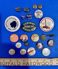 Early BUFFALO NEWSPAPER Pinback Button Collection Express Courier Times NEW YORK picture