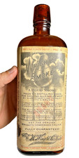 Antique Wright's Condensed Smoke Bottle Label Cork Kansas City Missouri 1913 picture