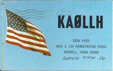 Vintage KA0LLH Newell Iowa USA 1982 Amateur Radio QSL Card picture
