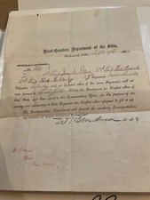 92 CIVIL WAR CINCINNATI OHIO DEPARTMENT TO GUARD DRAFTEES 1863 ORDER BRUNSIDE picture