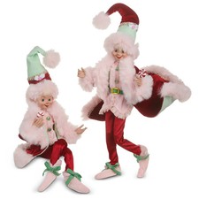 Raz Imports Collectible Posable Christmas Elves The Sugar and Spice Elf Set of 2 picture