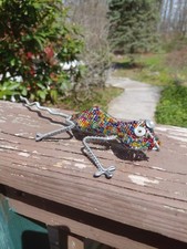 Vtg Hand Wired And Beaded Lizard Figurine picture