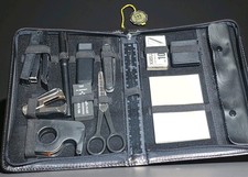 Vintage JBS Solingen Portable Desk Leather Writing Set West Germany w/ Tag picture