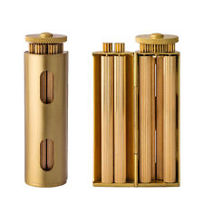 Cylindrical Solid Brass Vintage Manual Cigarette Rolling Machine Fit 70-75MM US picture