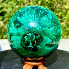 1.1LB  Natural malachite ball quartz crystal energy ball reiki healing picture