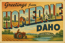 a376 Homedale, Idaho Vintage Travel Postcard Refrigerator Magnet picture