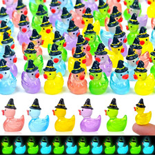 50 Pcs Halloween Luminous Mini Resin Ducks Miniature Figurines picture