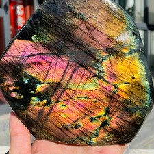 5.15lb Natural Rainbow Flash Purple Labradorite Quartz Crystal Specimen Healing picture