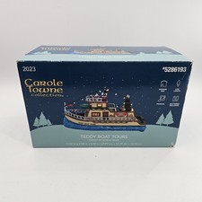 Carole Towne Collection Teddy Boat Tours with Santa Music LED Lights Excellent picture