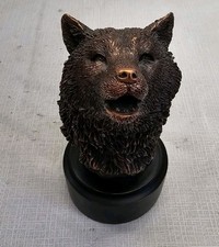 Ebros Woodlands Howling Alpha Wolf Head Bust Bronzed Resin Figurine With Base picture