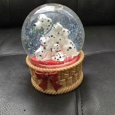 Disney Dalmatian 101 Snow Globe Musical Playful Melody Vintage Perdy & Puppies  picture