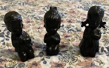 Hand Crafted From Coal - Praying Children Lot picture