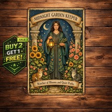 Gertrude Of Nivelles Patron Saint Cats Gardeners 8x12 Tin Sign picture