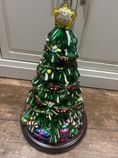 VTG THOMAS PACCONI CLASSICS 2004 BLOWN MERCURY GLASS TABLETOP CHRISTMAS TREE COA picture