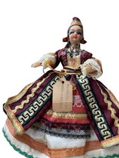 Vintage Greek Souvenir Doll Handmade Traditional Costume Greece Folk Art Tagged picture