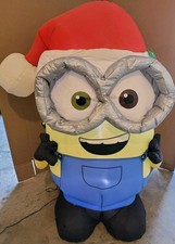 Despicable Me Minion Santa BOB 3.5 Ft Christmas Inflatable-Gemmy-new Motor/light picture