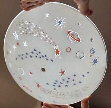 Vintage Glass Shade Stars Planets 1950's Ceiling Fixture, Childs Room, Cute picture