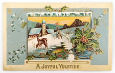 Antique 1910 John Winsch A Joyful Yuletide Christmas Postcard Millport PA picture
